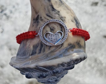 Regalo del Día de San Valentín, Pulsera del Día de San Valentín, Be My Valentine Gift, Girlfriend Gift Idea, Heart Shaped Charm, My Valentine, Heart Bangle
