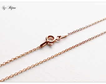 TousiAttar 14k Rose Gold-Filled Flat Cable Chain Necklace Pendant 16-18 Inches 1.3 MM Body Jewelry