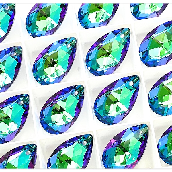 Pear Drop Sphinx crystal 16mm 22mm pendant Turquoise crystal Multicolor stone drop pendant vintage K9 glass crystal