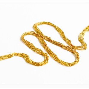 1.1mm Singapore Twister 24K Gelb Gold vergoldete Silber Kette 925 40cm 45cm 50cm Halskette Sterlingsilber Kette Echtsilber Kette Bild 2