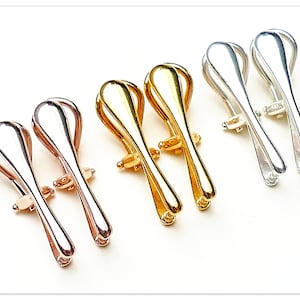 925 sterling Silver Earring Clips Elements Pinch Bail settings Swarovski ear clip on findings solid silver components clip leverbacks
