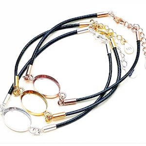 21cm black J string bracelet base 14mm silver oval cabochon blank rose gold plated bangle with extension epoxy resin setting