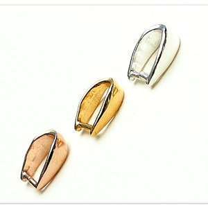 7mm 925 Silver bail sterling silver pinch bails solid silver pendant settings for Swarovski 0.27 inches necklace loop real silver findings