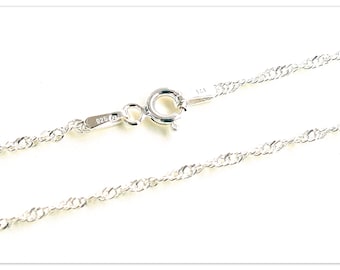 1.1mm singapore Twister silver chain 925 necklace 40cm 45cm 50cm 55cm necklace solid silver chain delicate chain 16" 18" 20"