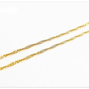 1.1mm Singapore Twister 24K Gelb Gold vergoldete Silber Kette 925 40cm 45cm 50cm Halskette Sterlingsilber Kette Echtsilber Kette Bild 3