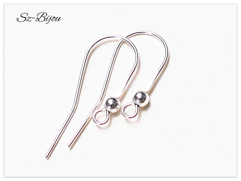 925 Silver Ear Hooks 26mm Sterling Silver Earwires for Etsy