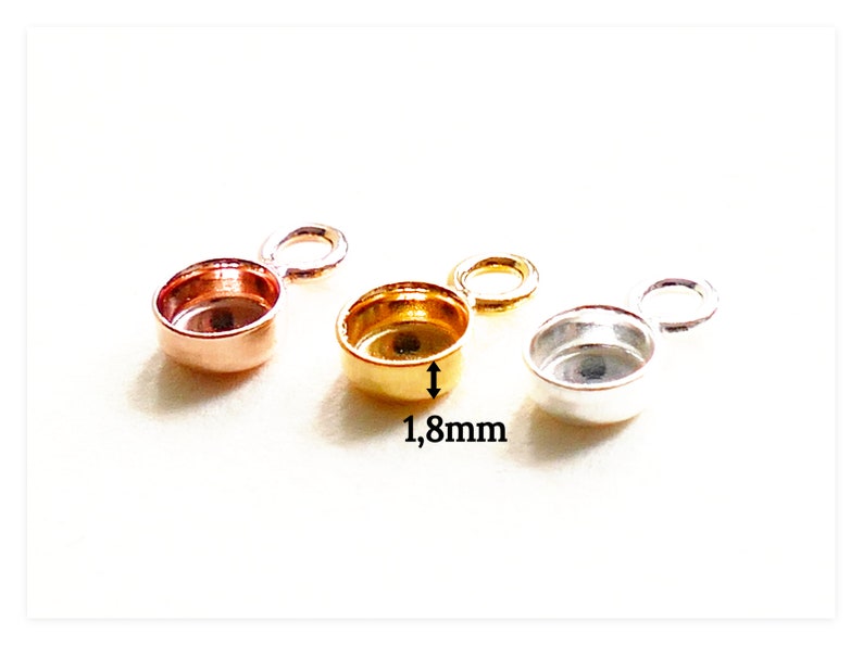 4 mm runda silvercabochonhängen, hängen i 925 sterlingsilver med mynt, äkta silvermynt, hartsinfattning, smyckeskomponenter i gjutna hartser bild 5