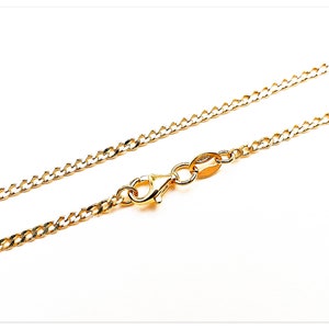 2mm Curb 24K yellow gold plated silver chain 40cm 45cm 50cm 60cm gilded solid silver necklace delicate armored chain 16&quot; 18&quot; 20&quot; 24&quot;  28&quot;