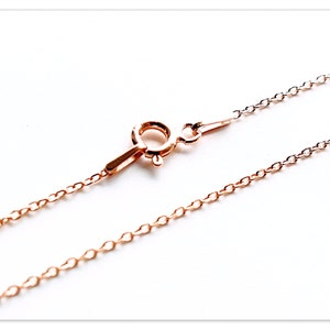 1mm Ankerkette Rose Gold vergoldete Silber Kette 925 Celebrity Kette 40cm 45cm 50cm 60cm 70cm Sterlingsilber Halskette Echtsilber Kette Bild 1