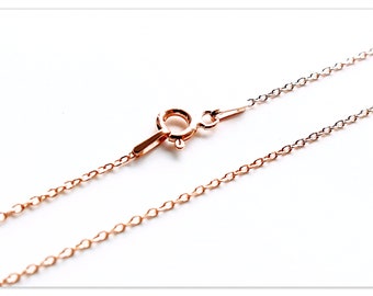 1mm Ankerkette Rose Gold vergoldete Silber Kette 925 Celebrity Kette 40cm 45cm 50cm 60cm 70cm  Sterlingsilber Halskette Echtsilber Kette