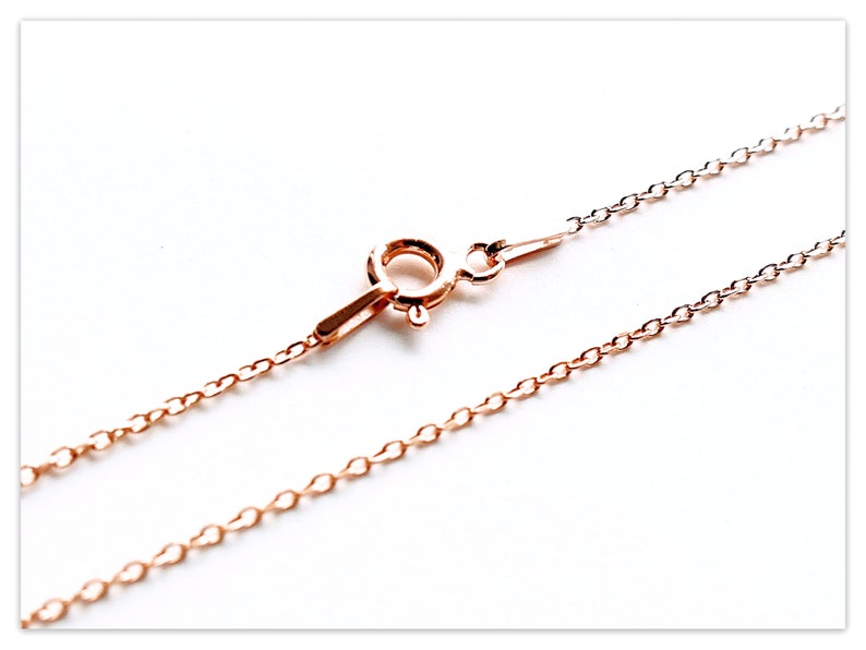 1mm Ankerkette Rose Gold vergoldete Silber Kette 925 Celebrity Kette 40cm 45cm 50cm 60cm 70cm Sterlingsilber Halskette Echtsilber Kette Bild 1