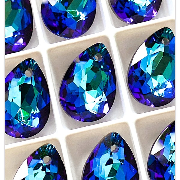 Pera corte 16mm Bermuda azul Solaris cristal Multicolor lágrima colgante colorido K9 cristal arcoíris cristal almendra colgante