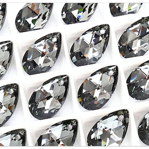 Swarovski Pear-shaped Silver Night 6106 Swarovski Pear multicoloured crystal 16mm 22mm black crystal grey crystal