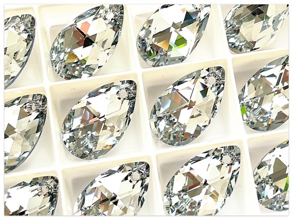 Swarovski 6106 Pear shaped Comet Argent Light Swarovski Tropfen Kristall Zirconium Kristall 16mm Kristall 22mm Kristall Silber Kristall