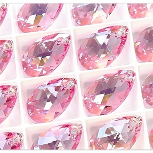 Swarovski 6106 Pear shaped Light Rose Shimmer 16mm Swarovski drop crystal multicolor teardrop pendant jewelry making