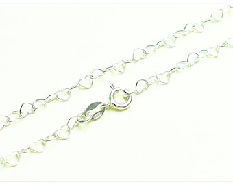 3.3 mm Collana Cuore Catena Argento 925 Collana Celebrity 35 cm 40 cm 45 cm 50 cm 55 cm 60 cm 70 cm Cuore Collana Argento Cuore Cuori Vera Catena in Argento