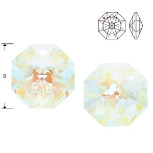Swarovski Strass 8115 Octagon 12mm 14mm Crystal Blue AB Swarovski Achteck Multicolor Kristall hellblaues Kristall Swarovski Kristall