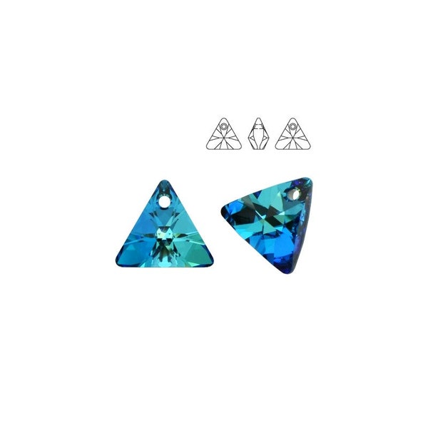 Swarovski Elements, 6628 XILION Triangle 12mm, Bermuda Blue, Swarovski Dreieck, multicolor Kristall, Swarovski Kristall, Türkises Kristall
