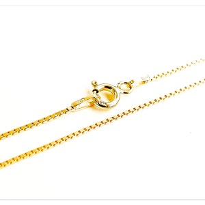 1mm veneciana 24K yellow gold plated 925 silver box chain 40cm 45cm 50cm 60cm necklace solid silver chain thick chain 16&quot; 18&quot; 20&quot; 24&quot;