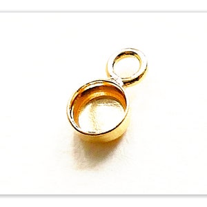 4 mm runda silvercabochonhängen, hängen i 925 sterlingsilver med mynt, äkta silvermynt, hartsinfattning, smyckeskomponenter i gjutna hartser Gold plated Silver