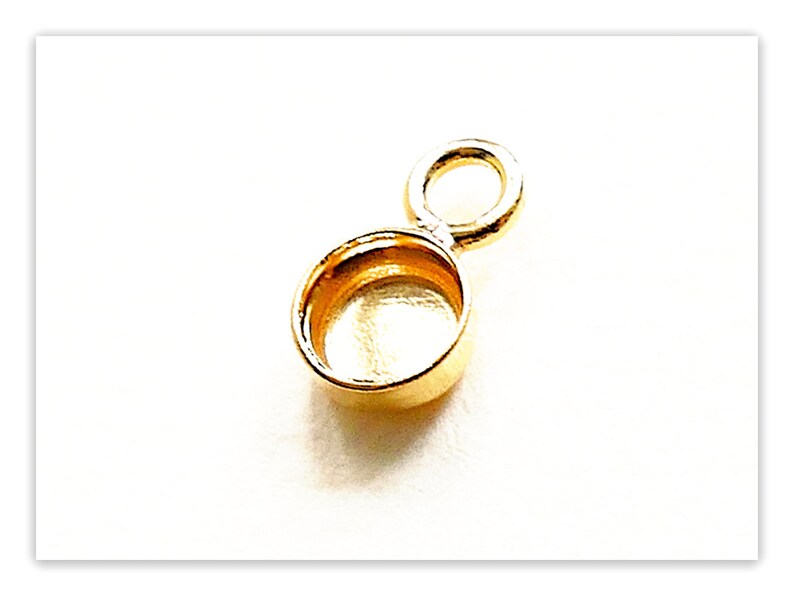 4 mm runda silvercabochonhängen, hängen i 925 sterlingsilver med mynt, äkta silvermynt, hartsinfattning, smyckeskomponenter i gjutna hartser Gold plated Silver