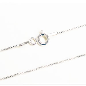 1mm veneziana silver 925 box chain 40cm 45cm 50cm 55cm 60cm 70cm 80cm solid silver delicate cube necklace 16&quot; 18&quot; 20&quot; 22&quot; 24&quot; 28&quot;  32&quot;