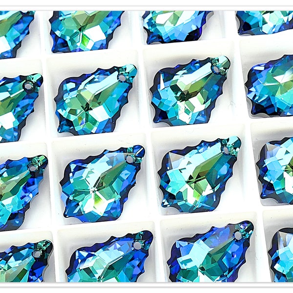 Swarovski 6090 Baroque Bermuda Blue 16mm Kristall 22mm Stein Swarovski Barock Kristall Türkises Kristall multicolor Kristall Anhänger