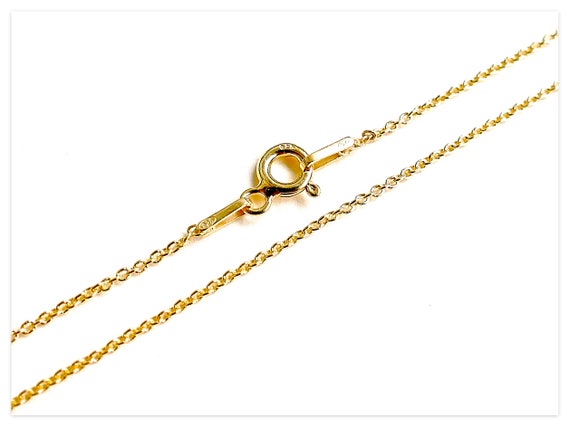 1mm Anchor Gold Plated 925 Silver Celebrity Necklace 35cm 40cm