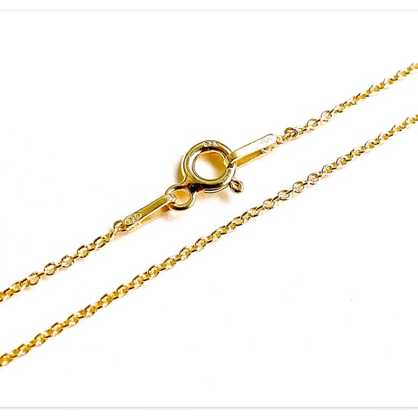 1mm anchor gold plated 925 silver celebrity necklace 35cm 40cm 45cm 50cm 55cm 60cm 70cm solid silver thin chain 14