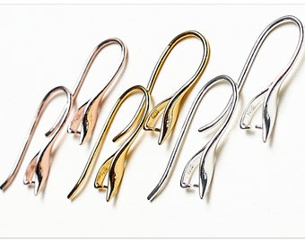 Ganci per orecchini in argento, elementi per orecchini in argento sterling 925, ganci per orecchini aperti in oro rosa per componenti decorativi Swarovski placcati in oro per orecchini