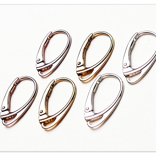 925 Silber Ohrhaken Sterlingsilber Brisuren 17mm Klappbrisuren für Swarovski dekorative Elemente für Ohrringe Echtsilber Ohrring Komponenten