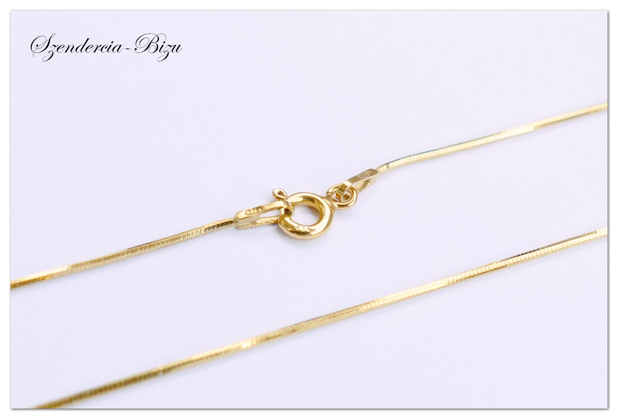 0.9mm snake 24K yellow gold plated 925 silver chain 35cm 40cm 45cm 50…