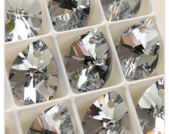 Swarovski 6128 Mini Pear Crystal CAL 12mm Swarovski Mandel Swarovski Birne Swarovski Kristall Silber Kristall graues Kristall