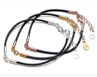 1.8mm J-String Bracelet Base with Silver Clasp Rose Gold Plated Bangle Blank with Extension Jewelry Setting Elements