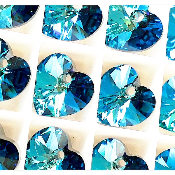 Swarovski 6228 Heart Bermuda Blue 10mm crystal 14mm heart 18mm  crystal Swarovski Heart Swarovski crystal Turquoise crystal Turquoise Heart