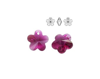 Swarovski 6744 Flower Fuchsia Swarovski Blume Swarovski Kristall Fuchsia Kristall pinkes Kristall 14mm Kristall Fuchsie Blume