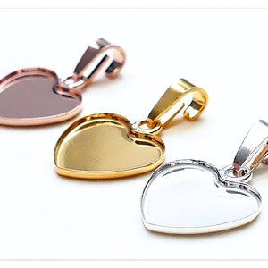 14 mm zilveren hart cabochon hanger met lus, verguld met roségoud, sterling zilveren blanks voor Swarovski 2808, 925 sterling zilveren harszetting