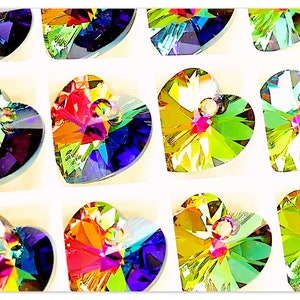 Swarovski 6228, Heart Vitrail Medium 10mm 14mm 18mm crystal Swarovski Heart Swarovski crystal green crystal green Heart multicolor heart