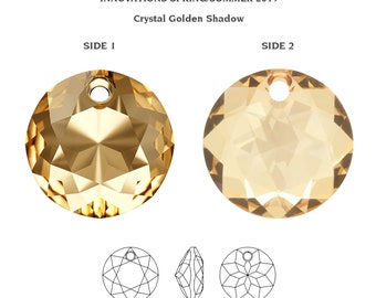 6430 Swarovski classique coupe cristal Golden Shadow Swarovski Crystal Swarovski slice beige cristal doré cristal 14 mm Crystal