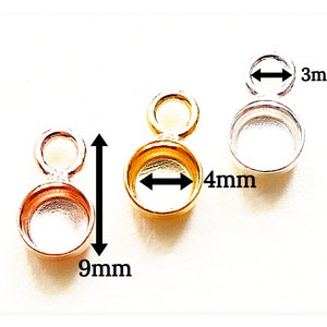 4 mm runda silvercabochonhängen, hängen i 925 sterlingsilver med mynt, äkta silvermynt, hartsinfattning, smyckeskomponenter i gjutna hartser bild 6