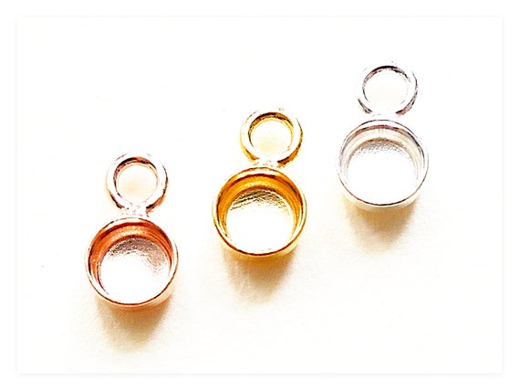 4mm Silber runde Cabochon Anhänger 925 Sterlingsilber Münzanhänger Rohlinge Echtsilber Münzen Harz Fassung Gießharz Schmuck Komponenten