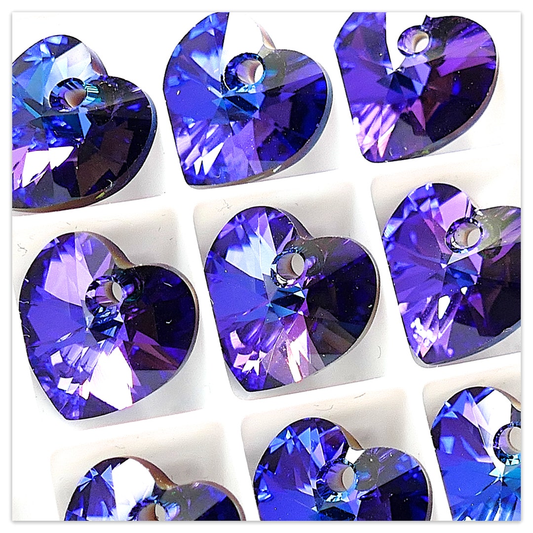 Swarovski 6228 Heart Crystal Heliotrope 10mm 14mm 18mm Swarovski