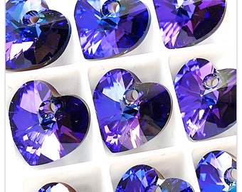 Swarovski 6228 Heart Crystal Heliotrope 10mm 14mm 18mm Swarovski Heart Swarovski crystal multicolor crystal violet Heart blue crystal