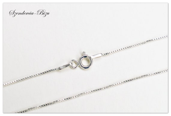 1mm Veneziana Silver 925 Box Chain 40cm 45cm 50cm 55cm 60cm Etsy