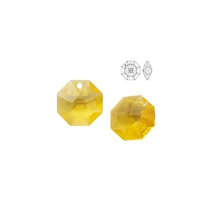 Swarovski Strass 8115 Octagon 14mm Light Topaz Swarovski Achteck gelbes Kristall Oktagon Kristall geometrischer Anhänger