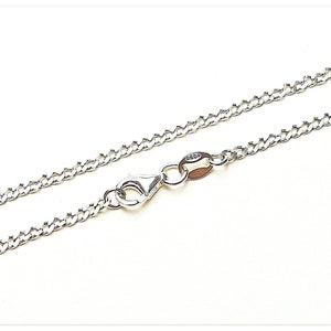 2mm Curb silver chain 925 celebrity chain 40cm 45cm 50cm 60cm 70cm necklace solid silver chain delicate armored chain 16&quot; 18&quot; 20&quot; 24&quot;  28&quot;