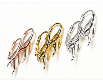 Ganci per orecchini in argento, monachelle a leva in argento sterling per Swarovski, monachelle a leva in argento sterling 925, monachelle a leva con cerniera in argento autentico, monachelle a leva decorative, componenti per gioielli