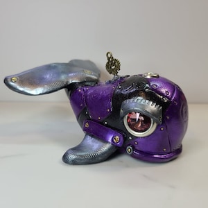 手作りスチームパンククジラの置物：ポリマークレイ彫刻