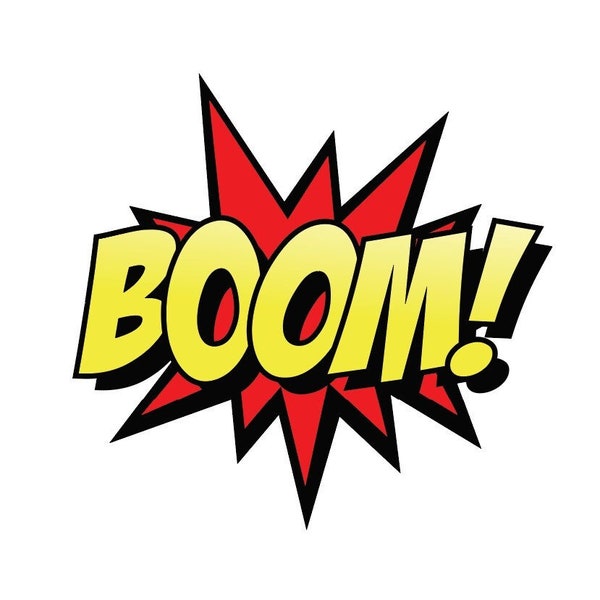 Boom Speech Bubble Comic Pow sign bumper sticker decal