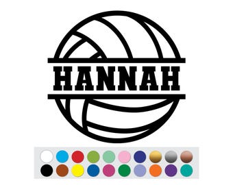 Vinyl Sticker Decal Volleyball Ball Player Sport Name Custom Text Personalized DIY Sign Custom Personalized Gift Logo Shape